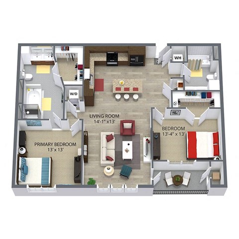 C4 Floor Plan at Aster Apartments, Ohio, 44122